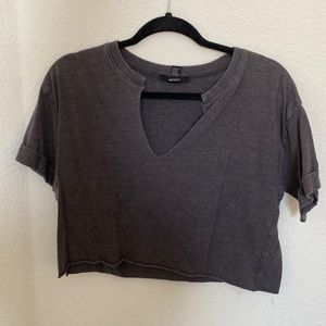 Cropped V-neck top